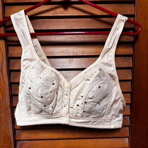 1pc Women's Floral Print V-Neck Sports Bra, Full Coverage -XXL